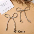 Material colgante de lazo con cuentas plateadas DIY, lazo metálico brillante para zapatos y bolsos. - Nº 3 Lazo Abalorios Plateado