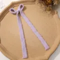Accesorio pasador de lazo morado esponjoso, material de felpa suave para otoño lindo. - Púrpura