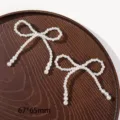 Pearl bow DIY hair clip accessories handmade jewelry craft material white bow 67x65mm - 10 - 1 Piece
