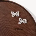 Pearl bow DIY craft charms, white beaded hair accessory material 25x18mm detail view - 37 - 1 Piece