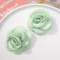 Accesorios de flores de rosas de tela verde menta DIY manualidades pelo ropa suministros - Verde