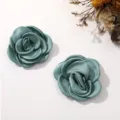 Fleurs de roses en tissu turquoise DIY accessoires de cheveux collier décoration 2pcs - Vert Gris (1 Pièce)