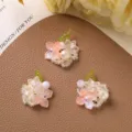 Summer small flower rice bead flower cluster DIY accessories earrings hair ornaments fresh style - Chrysanthemum Pink