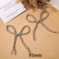 Lazo de cuentas metálicas plateadas DIY accesorios zapato flor bolso colgante 95mm - Nº 2 Lazo Abalorios Plateado