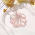 Parche DIY de borla de cuentas de cristal rosa para ropa, accesorio decorativo elegante. - Rosa