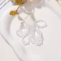 Parche de borla de cuentas de cristal blanco accesorio de ropa hecho a mano DIY - Blanco Claro