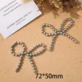 Colgante lazo abalorios plateado dijes de zapatos accesorios hechos a mano 72x50mm - Nº 4 Lazo Abalorios Plateado
