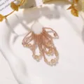 Parche de borla de cuentas de cristal cosido a mano accesorio de ropa broche elegante. - Café