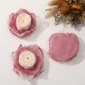 Handgemaakte gebrande stoffen rozen DIY accessoires voor chique halsbloemen en mooie broches. - Roze Wit