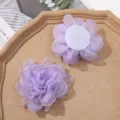 Parches de flores de organza morada, malla transparente para manualidades DIY de pelo. - Púrpura