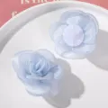 Accesorios para el cabello flor de tela de organza azul claro horquilla infantil DIY - Clip de estrella de dibujos animados azul (Cinnamoroll)