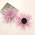 Pink Ostrich Feather Flower Hair Clip DIY Accessory Autumn Winter Elegant Shark Clip Material - Purple