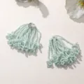 Mint green beaded tassel flower patch for DIY earrings, hair accessories and phone case pendants. - Style 36 / 1 Piece