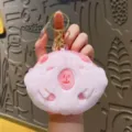 Porte-clé porte-monnaie peluche Capybara rose, adorable pendentif sac animal en peluche. - Rose