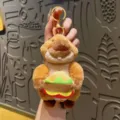 Süßer Plüsch Murmeltier Biber Puppe Schlüsselanhänger Taschen Anhänger niedliches Stofftier Spielzeug - Burger-Stil