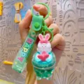 Cute cartoon mermaid quicksand keychain bag charm lovely rabbit key ring pendant gift - Mermaid Quicksand - Bunny