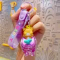 Cute cartoon quicksand bear keychain, purple strap, liquid glitter pendant bag charm gift. - Mermaid Liquid Quicksand - Bear