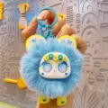 Cute fluffy blue bear keychain plush toy bag pendant lovely animal doll cartoon accessory - Plush Sweetheart Bear - Blue