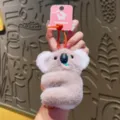 Süßer Plüsch Koala Schlüsselanhänger Variante, weicher Stofftier Anhänger für Taschen Geschenke. - Braun