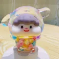 Cute transparent acrylic liquid quicksand toy figure with colorful beads for desktop decor gift - Lilith / Multicolor (Hidden Style)