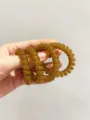 Amberkleurige spiraal haarelastiekjes, elastische telefoonkoord haarbanden, duurzame paardenstaart. - Jelly licht koffiebruin