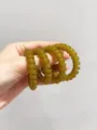 Olijfgroene telefoonlijn haarelastiekjes, elastische spiraal haarbanden voor dagelijkse styling. - Jelly lichtgroen