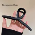 Pinza de pelo grande negra mate accesorio de pelo geométrico minimalista mujer - Pinza de pelo geométrica grande / 15cm / Negro mate