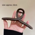 Pinza de pelo geométrica marrón mate, horquilla grande elegante para peinados de mujer. - Pinza de pelo geométrica grande / 15cm / Marrón Mate