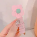 Kinderen roze bloem telefoon draad haar elastiek zoete spiraal paardenstaart haaraccessoire - Zonnebloem Roze