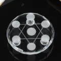 Clear crystal seven star array base detail shot, premium glass crystal ball display stand. - 15cm Diameter Base Plate