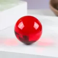 Detailed view of large red crystal glass sphere lucky ball feng shui tabletop decor ornament - 5cm / Red