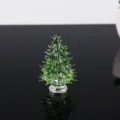 Figurine de sapin de Noël en verre cristal vert, décoration de bureau de vacances. - 6 cm de hauteur / Vert
