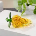 Crystal glass grape ornament decorative fruit craft figurine desktop display item - 7cm / Gold Yellow