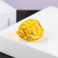 Yellow glass tortoise shell ornament crystal turtle figurine home car decor DIY accessory gift - 45*45*30mm / Gold Yellow