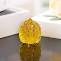 Ornement de noix en verre couleur ambre, jouet clair pour exercice des main et déco de bureau. - Noix de 45 mm / Jaune