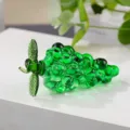 Green crystal glass grape ornament close up detail, elegant home decor craft sculpture. - 7cm / Green