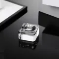 Clear crystal sphere base detail, transparent glass ball holder display stand for gemstone decor. - Square 25#