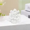 Crystal Nine-Tailed Fox Figurine Clear Glass Animal Statue Desktop Lucky Home Decor Gift - Clear