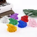 Colorful crystal three-legged money toad ornaments, feng shui lucky desktop decor. - 7cm Golden Toad