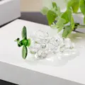 Close-up detail of the clear crystal glass grape ornament, showing exquisite craftsmanship and texture. - 7cm / Clear