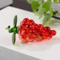 Crystal glass red grape figurine detail shot, transparent and exquisite decor for home. - 7cm / Red