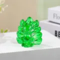Grüne Kristall Neunschwänzige Fuchs Figur, schöne Glas Tier Tischdekoration für Zuhause. - Grün