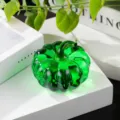 Ornement citrouille en verre vert, figurine fruit en cristal pour bureau et décoration maison. - 4cm / Vert