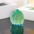 Noix en verre glacee coloree piece main fitness boule decoration bureau cadeau article - Noix de 45 mm / Vert Métallique