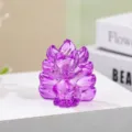 Kristall neunschwänziger Fuchs Figur lila Glas Tischdeko glücksbringendes Feng Shui Geschenk - Lila