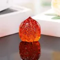 Amber glazed walnut hand piece crystal glass fitness ball finger exercise gift ornament - 45mm Walnuts / Orange