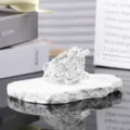 Close-up detail shot of clear crystal money toad ornament showcasing exquisite texture and design. - 5cm Golden Toad / Clear