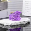 Purple crystal money toad figurine with white stone base lucky feng shui decor ornament - 5cm Golden Toad / Purple