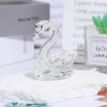 Crystal swan figurine clear faceted table decor elegant gift for lovers and weddings - Diamond Filled / 5cm / Clear