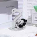 Crystal swan figurine crystal craft gift for romantic lovers and creative wedding decoration details. - Diamond Filled / 5cm / Black